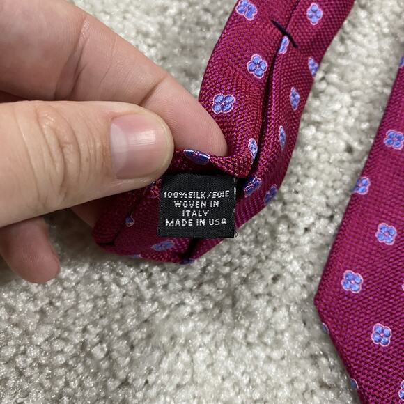 Ike Behar Tie Mens Silk Floral Woven Italy Hand Tailored Classic USA Designer - Picture 2 of 6